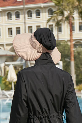 Remsa - Remsa Bow Foldable Visor Straw Hat Sun Protective Sipper RŞ-78 Powder (1)