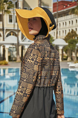 Remsa - Remsa Bow Foldable Visor Straw Hat Sunscreen Visor RŞ-78 Yellow (1)