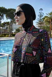 Remsa - Remsa Covered Front Fully Covered Hijab Swimsuit R115 Canan