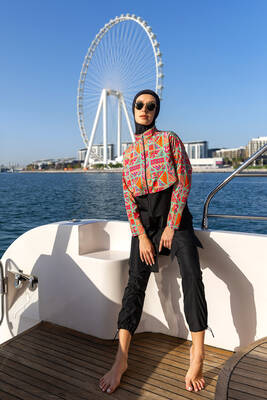 Remsa - Remsa Covered Front Parachute Fully Covered Hijab Swimsuit R102 Arzu Remsa - Remsa Covered Front Parachute Fully Covered Hijab Swimsuit R102 Arzu