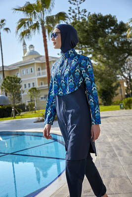 Remsa - Remsa Covered Front Parachute Fully Covered Hijab Swimsuit R103 Nesli Remsa - Remsa Covered Front Parachute Fully Covered Hijab Swimsuit R103 Nesli