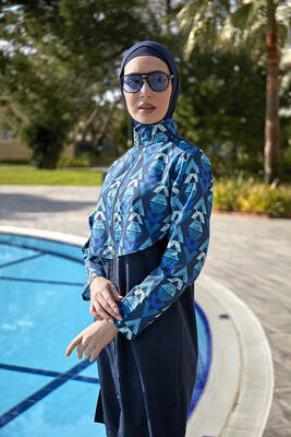 Remsa - Remsa Covered Front Parachute Fully Covered Hijab Swimsuit R103 Nesli (1) Remsa - Remsa Covered Front Parachute Fully Covered Hijab Swimsuit R103 Nesli (1)