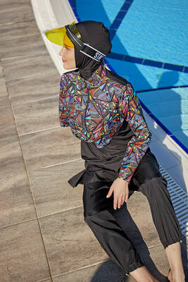 Remsa - Remsa Covered Front Parachute Fully Covered Hijab Swimsuit R104 Neşve (1) Remsa - Remsa Covered Front Parachute Fully Covered Hijab Swimsuit R104 Neşve (1)