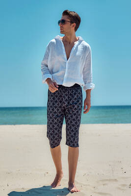 Remsa Mayo - Remsa Erkek Havuz Deniz Uzun Kapri Şort Mayo RK008 Gri Remsa Mayo - Remsa Erkek Havuz Deniz Uzun Kapri Şort Mayo RK008 Gri