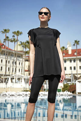 Remsa - Remsa Frill Ruffle Detail Half-Covered Swimsuit 2150 Crescent (1) Remsa - Remsa Frill Ruffle Detail Half-Covered Swimsuit 2150 Crescent (1)