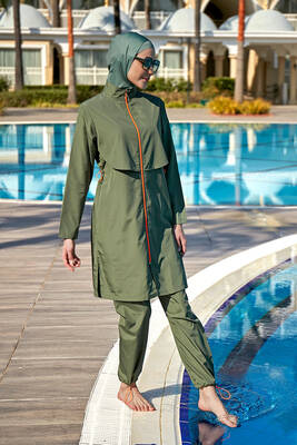 Remsa - Remsa Front Closure Full Coverage Swimwear R030 Nuray Haki (1) Remsa - Remsa Front Closure Full Coverage Swimwear R030 Nuray Haki (1)