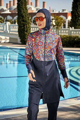 Remsa - Remsa Front-Covered Full Cover Islamic Swimsuit R106 Tuna (1) Remsa - Remsa Front-Covered Full Cover Islamic Swimsuit R106 Tuna (1)