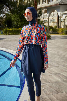 Remsa - Remsa Full Covered Hijab Swimsuit R113 Batik (1) Remsa - Remsa Full Covered Hijab Swimsuit R113 Batik (1)