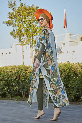 Remsa - Remsa Hijab Swimsuit Design Patterned One-Piece Kaftan Pareo 430-552 Brazil