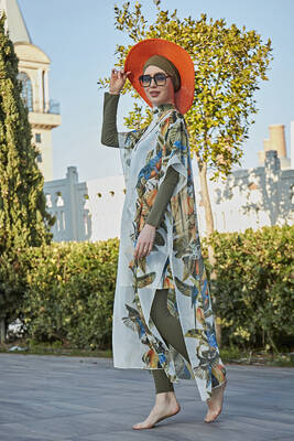 Remsa - Remsa Hijab Swimsuit Design Patterned One-Piece Kaftan Pareo 430-552 Brazil (1)