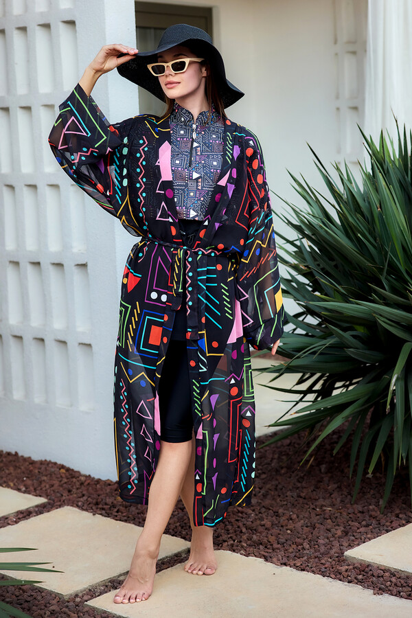 Single Kaftan Kimono Pareo Overlay - Thumbnail