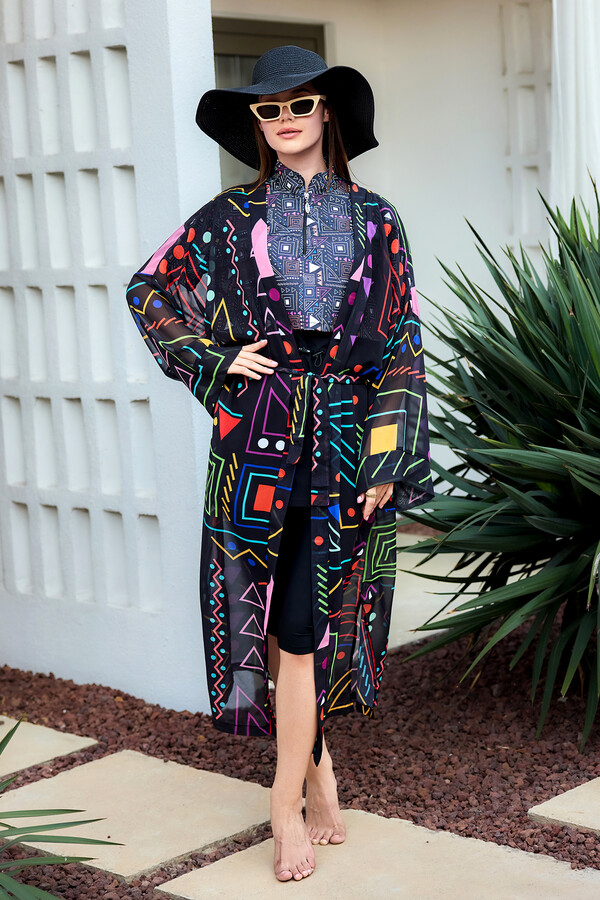 Single Kaftan Kimono Pareo Overlay - Thumbnail