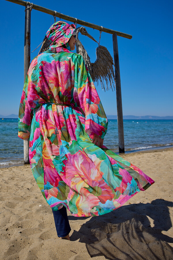 Remsa Kaftan Kimono Pareo Print Cover-up - Thumbnail