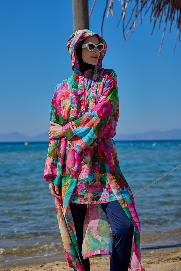 Remsa Kaftan Kimono Pareo Print Cover-up - Thumbnail