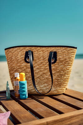 Remsa - Remsa Large Basket Weave Straw Beach Bag 024 Beige