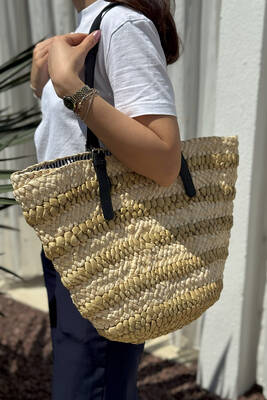 Remsa - Remsa Large Basket Weave Straw Beach Bag 024 Beige01 (1)