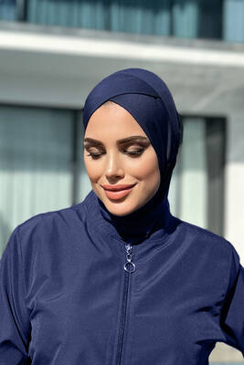 Remsa Mayo - Remsa Mayo Çapraz Eşarp Yüzücü Bone R026 Koyu Lacivert (1)