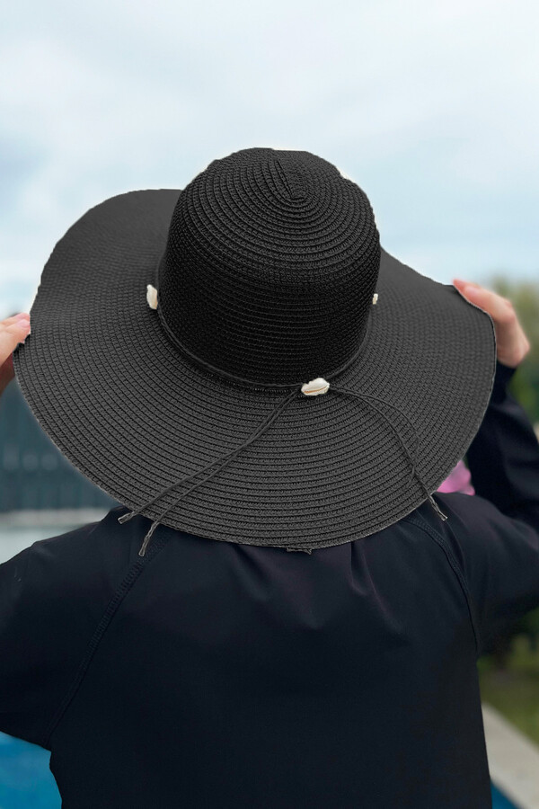 Remsa Mayo Deniz Kabuklu Hasır Şapka Siyah RŞ-65