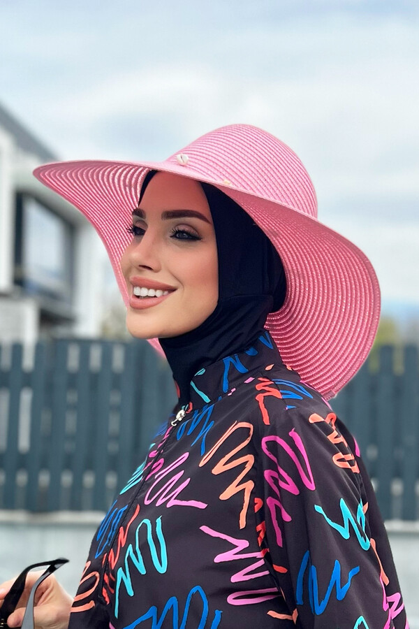 Remsa Mayo Hasır Şapka Deniz Kabuklu Pembe RŞ-55 - Thumbnail