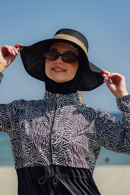 Remsa - Remsa Mayo Keten Kurdele Detaylı Hasır Şapka Siyah RŞ-106