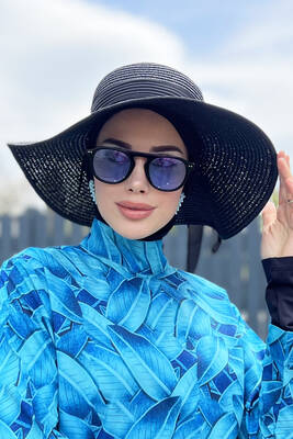 Remsa Mayo - Remsa Mayo Kurdele Detaylı Hasır Şapka Siyah RŞ-48 (1)