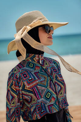 Remsa - Remsa Mayo Linen Ribbon Detailed Straw Hat Beige RŞ-106