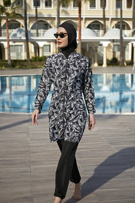 Remsa Mayo - Remsa Mayo Paraşüt Tam Kapalı Tesettür Mayo 2005 BeyazYaprak (1)