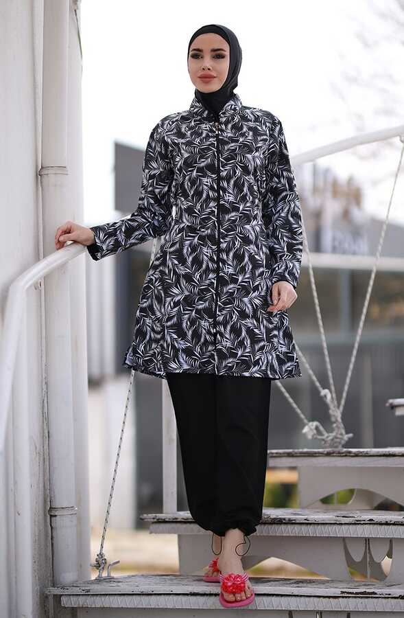 Remsa Mayo Paraşüt Tam Kapalı Tesettür Mayo 2005 BeyazYaprak - Thumbnail