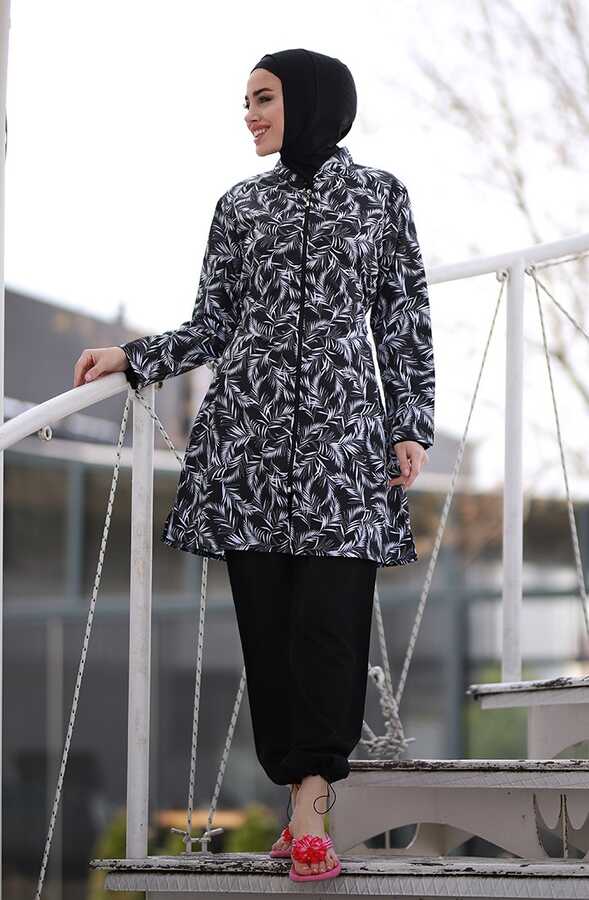 Remsa Mayo Paraşüt Tam Kapalı Tesettür Mayo 2005 BeyazYaprak - Thumbnail