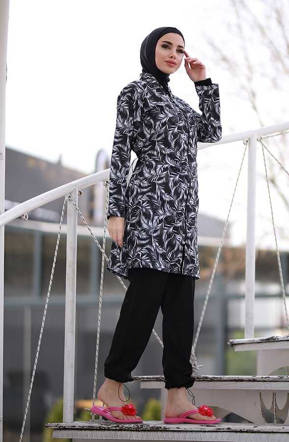 Remsa Mayo Paraşüt Tam Kapalı Tesettür Mayo 2005 BeyazYaprak - Thumbnail