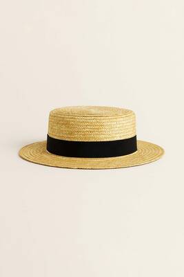 Remsa - Retro Woven Straw Hat with Contrast Band (1)
