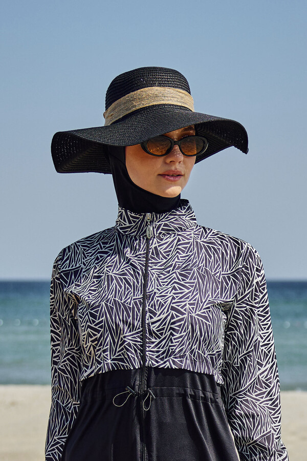 Remsa Mayo Straw Hat with Ribbon Detail Black - Thumbnail