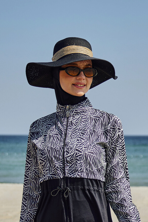 Remsa Mayo Straw Hat with Ribbon Detail Black - Thumbnail