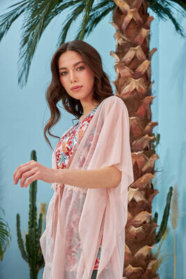 Remsa Mayo - Remsa Mayo Üzerine Önü Açık Kısa Pareo 499-310 Pudra