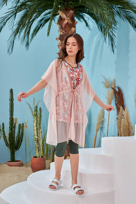 Remsa Mayo - Remsa Mayo Üzerine Önü Açık Kısa Pareo 499-310 Pudra (1)