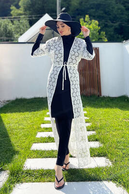 Remsa Mayo - Remsa Mayo Üzerine Önü Açık Pareo 498-486 Kırık Beyaz (1)