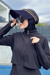 Remsa Mayo - Remsa Mayo Vizör Hasır Şapka Güneş Koruyucu Siperlik RŞ-39 Lacivert Camel