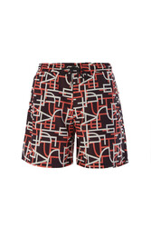 Lapieno - Remsa Men's Blue Sea Shorts Pop-Art Patterned Eralıa S141 Black