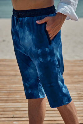 Remsa - Remsa Men's Pool and Sea Long Capri Shorts Swimsuit RK001 Blue (1) Remsa - Remsa Men's Pool and Sea Long Capri Shorts Swimsuit RK001 Blue (1)