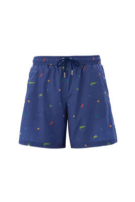 Lapieno - Remsa Men's Pool Swim Shorts Crocodile Patterned Kerry S132 Dark Navy Blue  Lapieno - Remsa Men's Pool Swim Shorts Crocodile Patterned Kerry S132 Dark Navy Blue