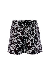 Lapieno - Remsa Men's Pool Swim Shorts Geometric Patterned Adoke S122 Black