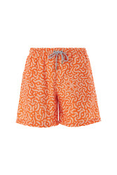 Lapieno - Remsa Men's Pool Swim Shorts Patterned Damerea S137 Orange