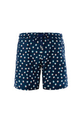 Lapieno - Remsa Men's Pool Swim Shorts Square Patterned Akannı S125 Dark Navy Blue