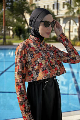 Remsa - Remsa Parachute Front-Covered Full Coverage Swimwear R110 Sembol