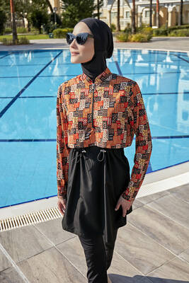 Remsa - Remsa Parachute Front-Covered Full Coverage Swimwear R110 Sembol (1)