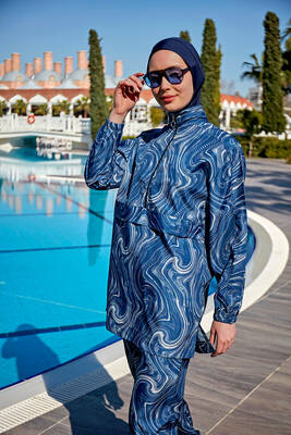 Remsa - Remsa Parachute Full Cover Hijab Swimsuit R4701 Wind Remsa - Remsa Parachute Full Cover Hijab Swimsuit R4701 Wind