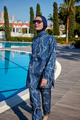 Remsa - Remsa Parachute Full Cover Hijab Swimsuit R4701 Wind (1) Remsa - Remsa Parachute Full Cover Hijab Swimsuit R4701 Wind (1)