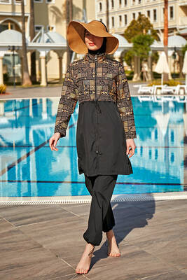 Remsa - Remsa Parachute Full-Coverage Modest Swimsuit R4801 Duygu (1) Remsa - Remsa Parachute Full-Coverage Modest Swimsuit R4801 Duygu (1)