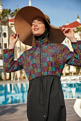 Remsa - Remsa Parachute Full-Coverage Modest Swimsuit R4803 Şenay (1)