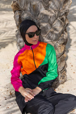 Remsa - Remsa Parachute Full Covered Modest Swimsuit R121 Cansu Remsa - Remsa Parachute Full Covered Modest Swimsuit R121 Cansu